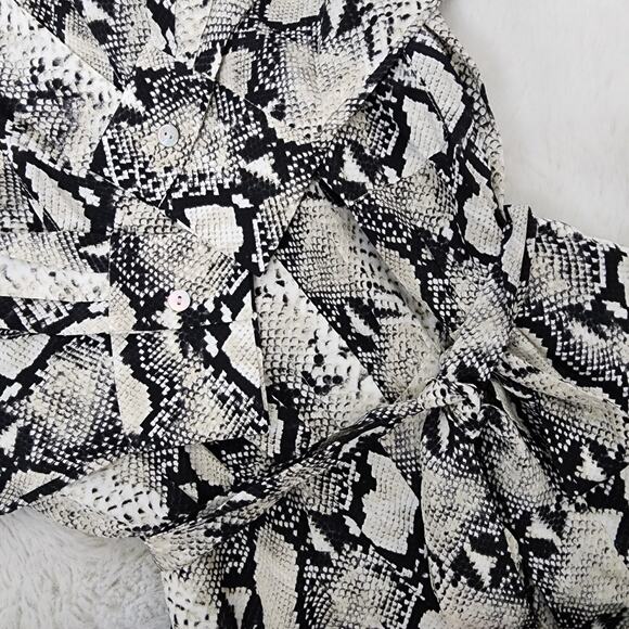 L'Agence Teddy 100% Silk Python Snake Print Wide Leg Jumpsuit 2 NWT Designer - Picture 5 of 14